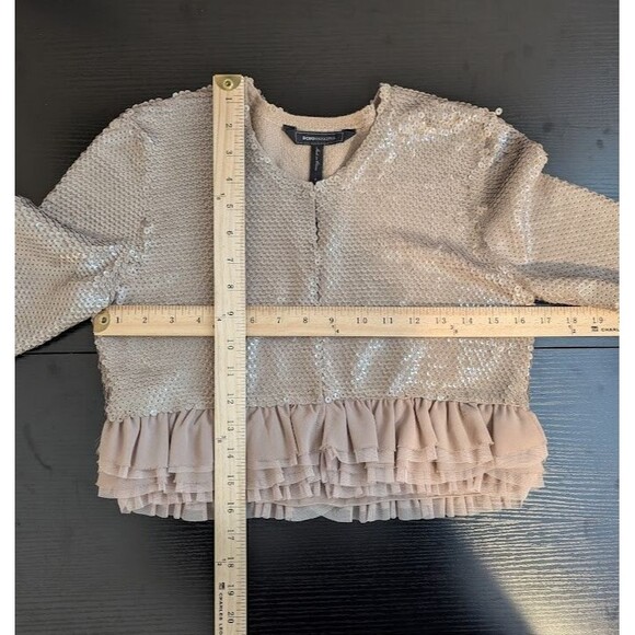 BCBG Maxazria Sequin Ruffled Cardigan Woman's Small - Picture 12 of 12
